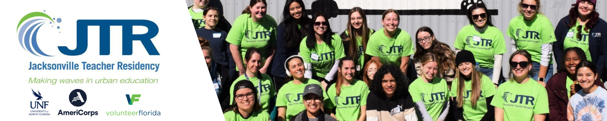 JTR making waves in urban education with UNF, AmeriCorps, Volunteerflorida logos