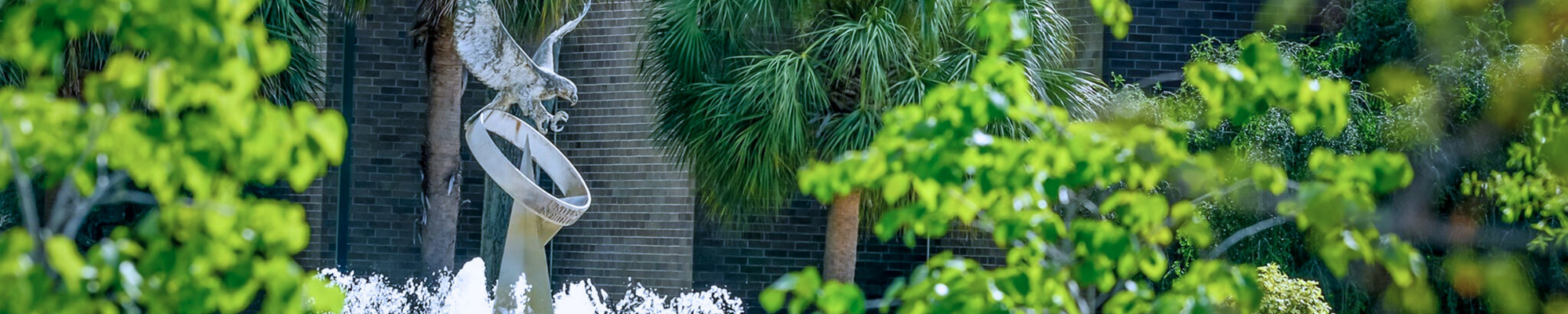 Osprey Statue by fountain on UNF camus