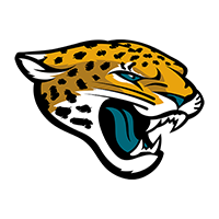 Stylized jaguar head logo in profile, mouth open with visible teeth and teal tongue, featuring a yellow-and-black spotted coat.