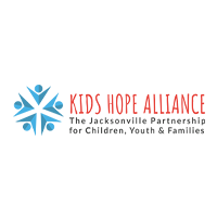 Kids Hope Alliance logo with a blue starburst icon and red text, plus the tagline “The Jacksonville Partnership for Children, Youth &amp; Families.”.