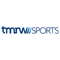 tmrw SPORTS logo in blue text with three diagonal slashes between "tmrw" and "SPORTS".
