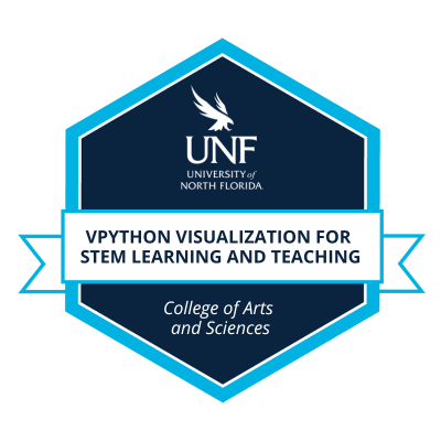 UNF VPython Visualization for STEM Learning and Teaching badge.
