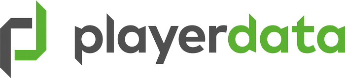 Playerdata grey and green logo