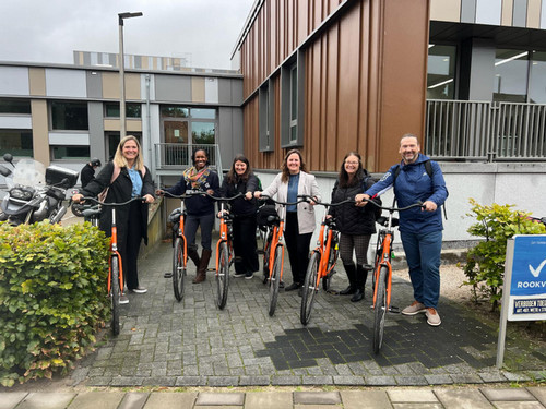 UNF Faculty and staff on bikes in the Netherlands
