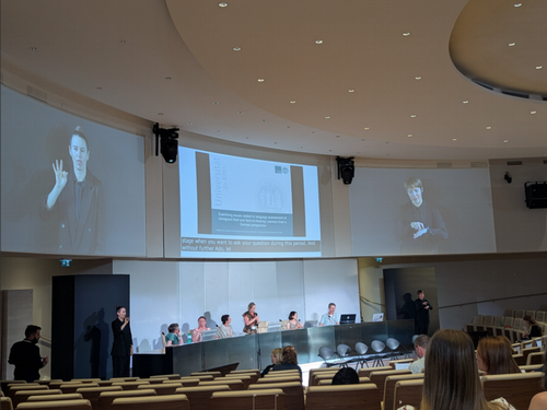 Caroline Guardino presenting research in Italy 