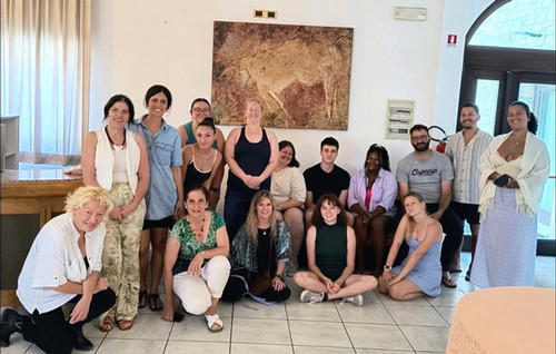 UNF students and faculty in Italy together smiling