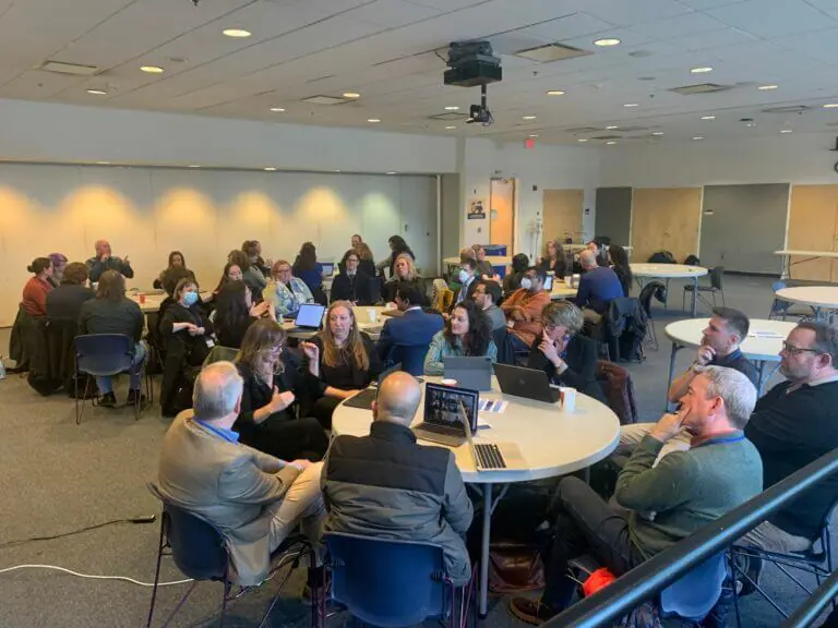 Photograph of STEM Sign Language attendees collaborating