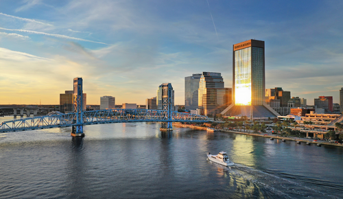 Downtown Jacksonville with bridge and river view