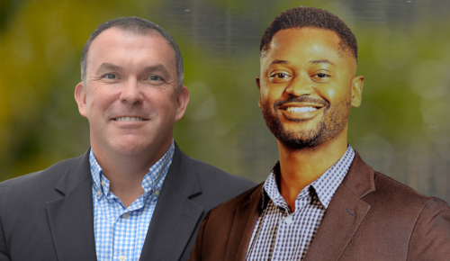 Headshots of Dr. Ohlson and Dr. Badi Banga on a blue background.