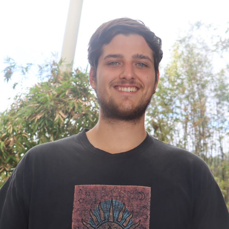 Mitch standing in front of the student union