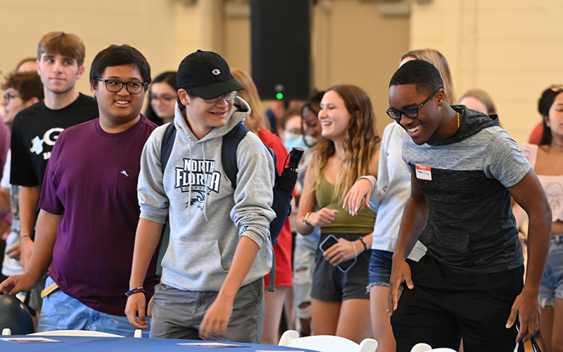 a group of students having fun during flight school