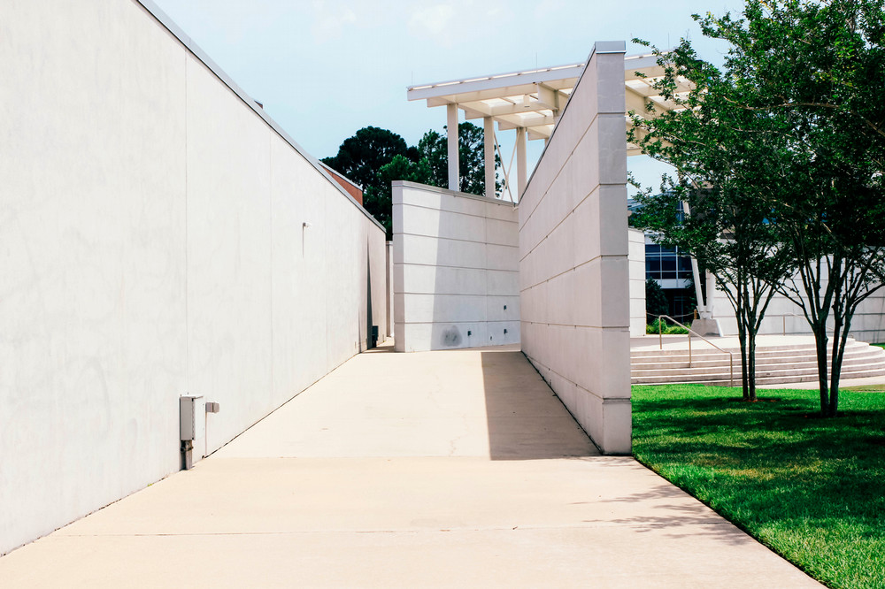 concrete ramp up to amphitheater stage