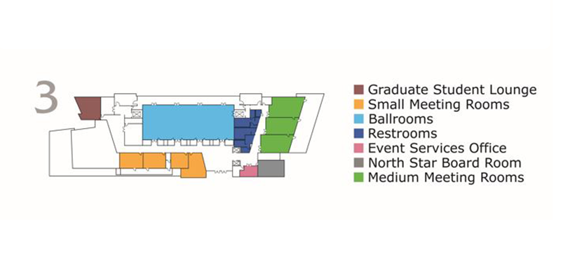map of third floor west - services listed below
