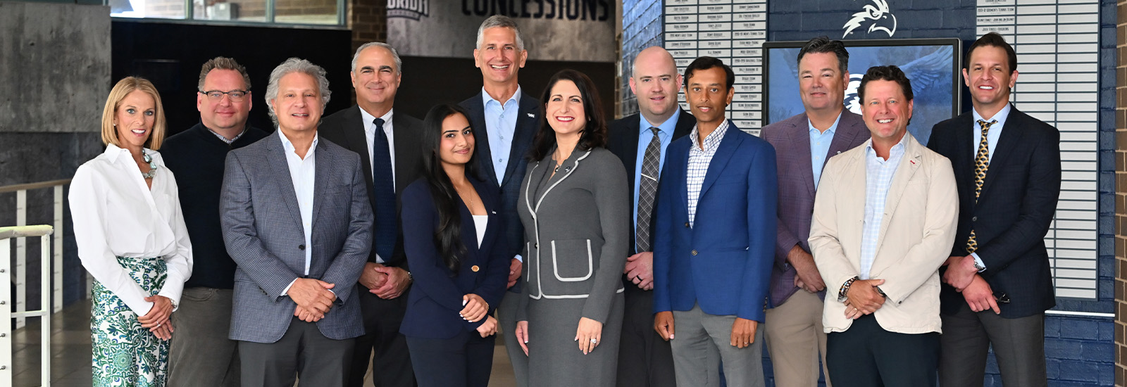 BOT members including President, Left to Right: Allison Korman Shelton, James Beasley, Jay Demetree, Daniel Skinner, Hazel Joseph, Clarence (Steve) Moore, Angela Falconetti, Andrew Hudson, Nikul Patel, John Gol, Jack Boyle, Christopher Lazzara