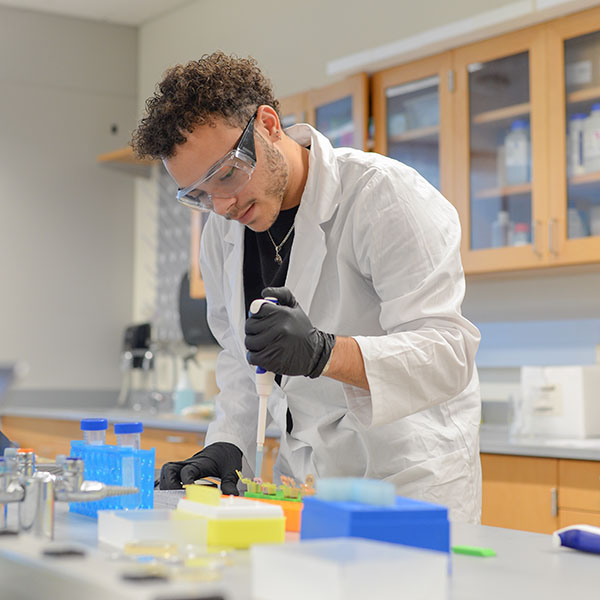student doing research in a lab