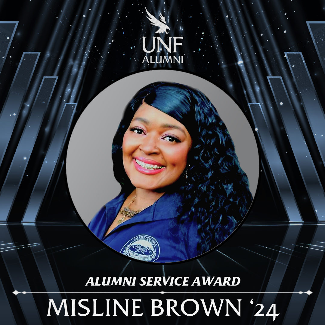 Alumni Recognition Award Graphic for Misline Brown