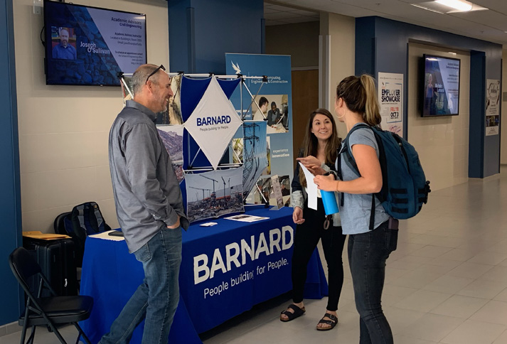 Barnard at a job fair
