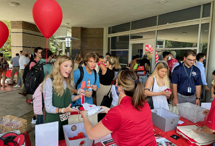 Students at a job fair