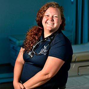 Headshot of Bethany Baker with stethoscope