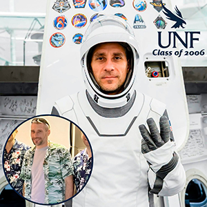 Headshot of Luke Delaney in astronaut uniform