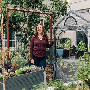 Photo of Sara McElrea in a garden