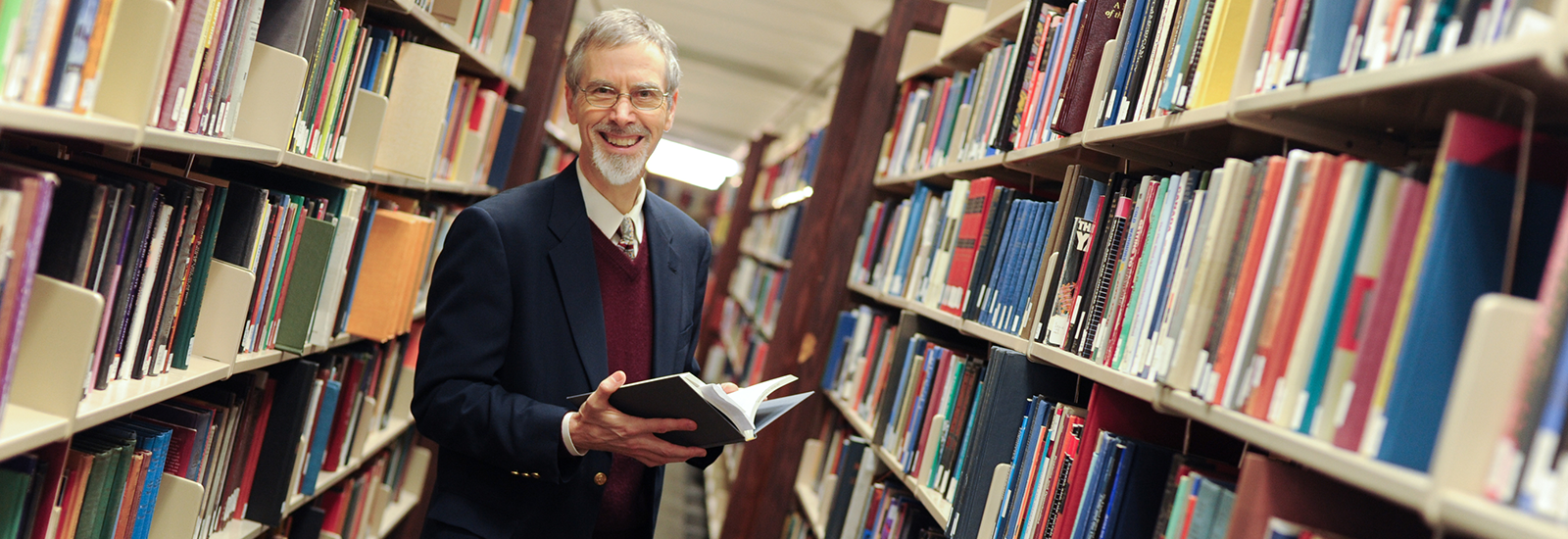 Professor Cartwright in the library