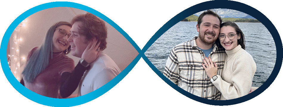 Before and after photo of the Tia couple