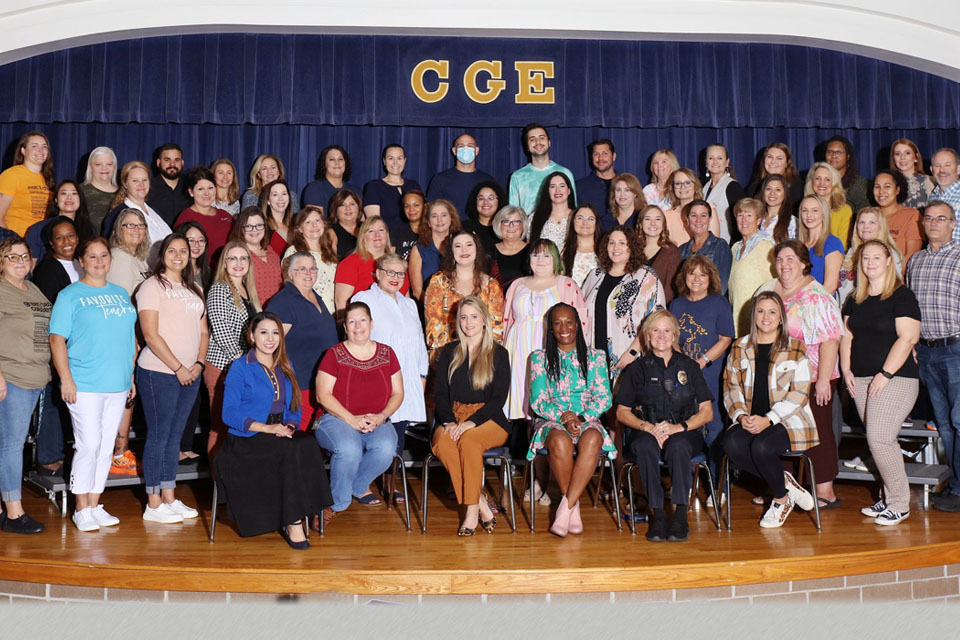 Coppergate staff photo in gymnasium