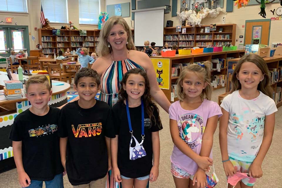 Principal Kimball and Students
