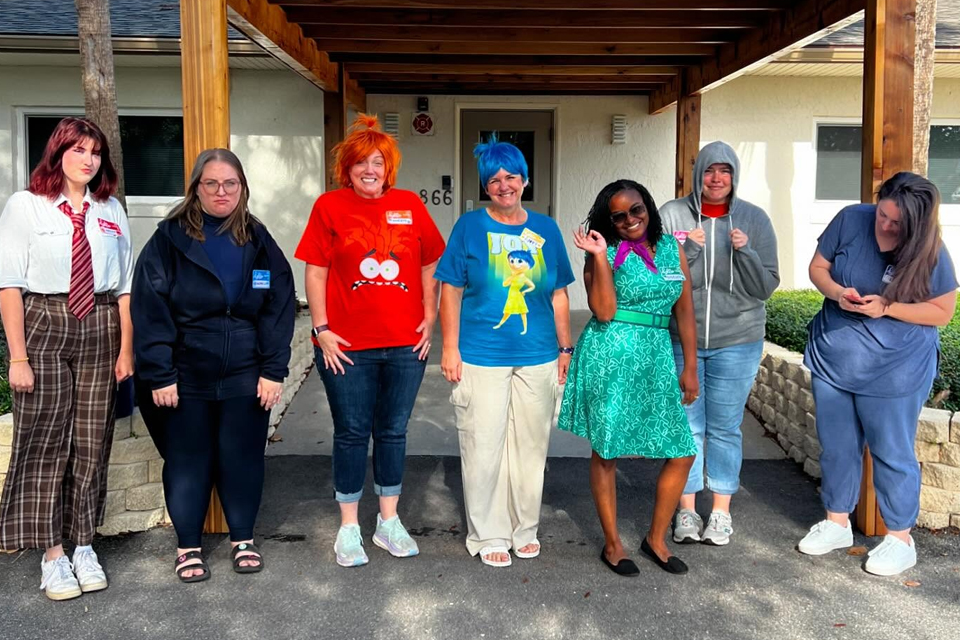 Lake Forrest administration dressed like Inside Out characters