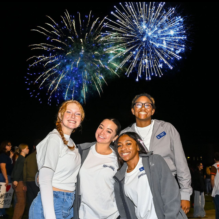 UNF Students with fireworks