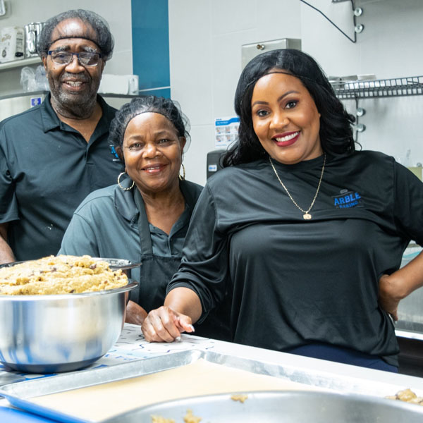 Arble baking and kitchen staff in the kitchen
