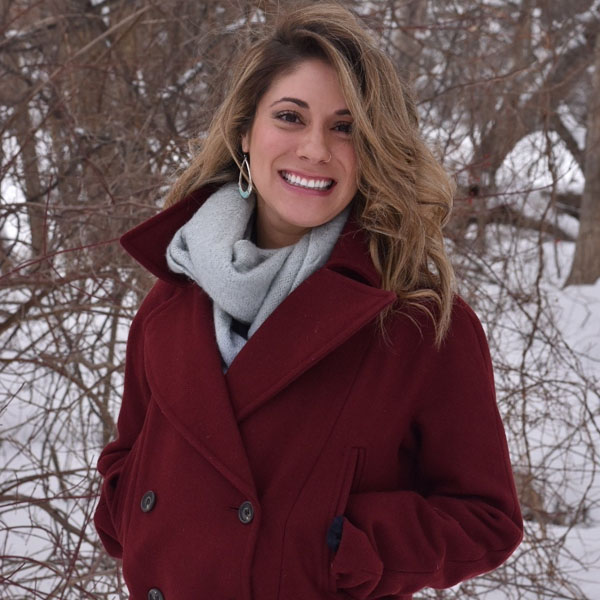 eileen standing in the snow for a photo