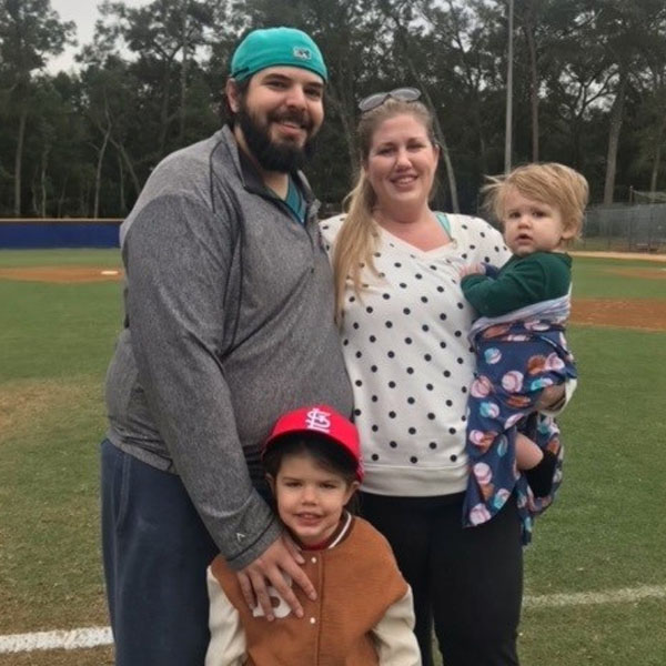 peter and family on field 