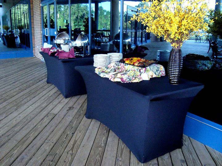 buffet tables set up outside