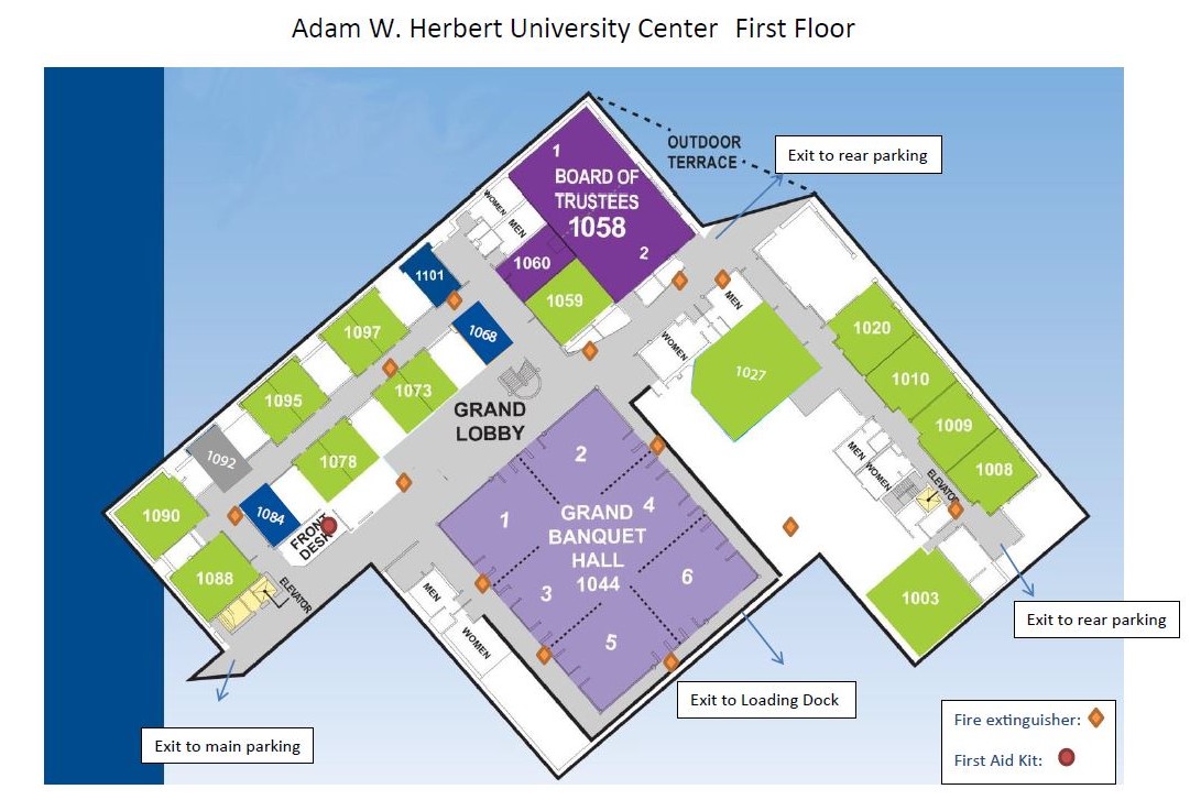 Adam W. Herbert University Center First Floor map