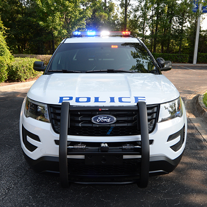 police car with lights on