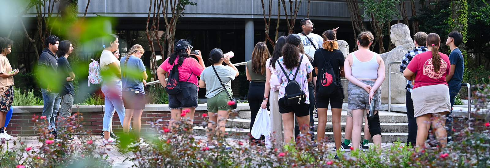 students on a campus tour