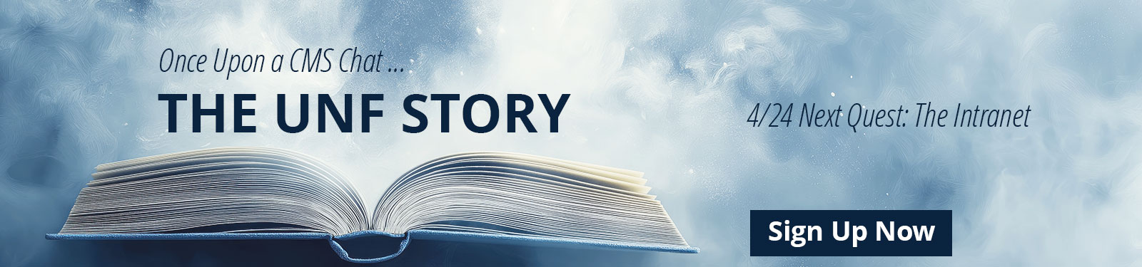 once upon a cms chat with book and april dates and topics - exploration cascade, letting the brand soar, tracking your mission and next quest: the intranet