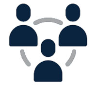 people silhouettes with arrows inbetween 